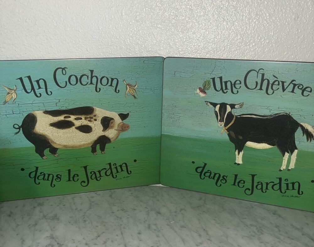 Pimpernel Dans Le Jardin placemats Cow Pig Farmhouse Cork Back Julie Huber